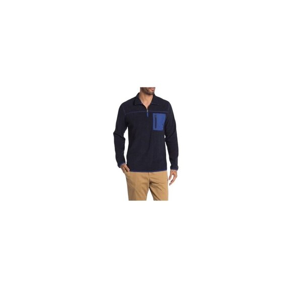 Vintage 1946 Mens Polar Fleece Mixed Media Zip Pocket Long Sleeve Mock Neck XXL - Picture 1 of 9